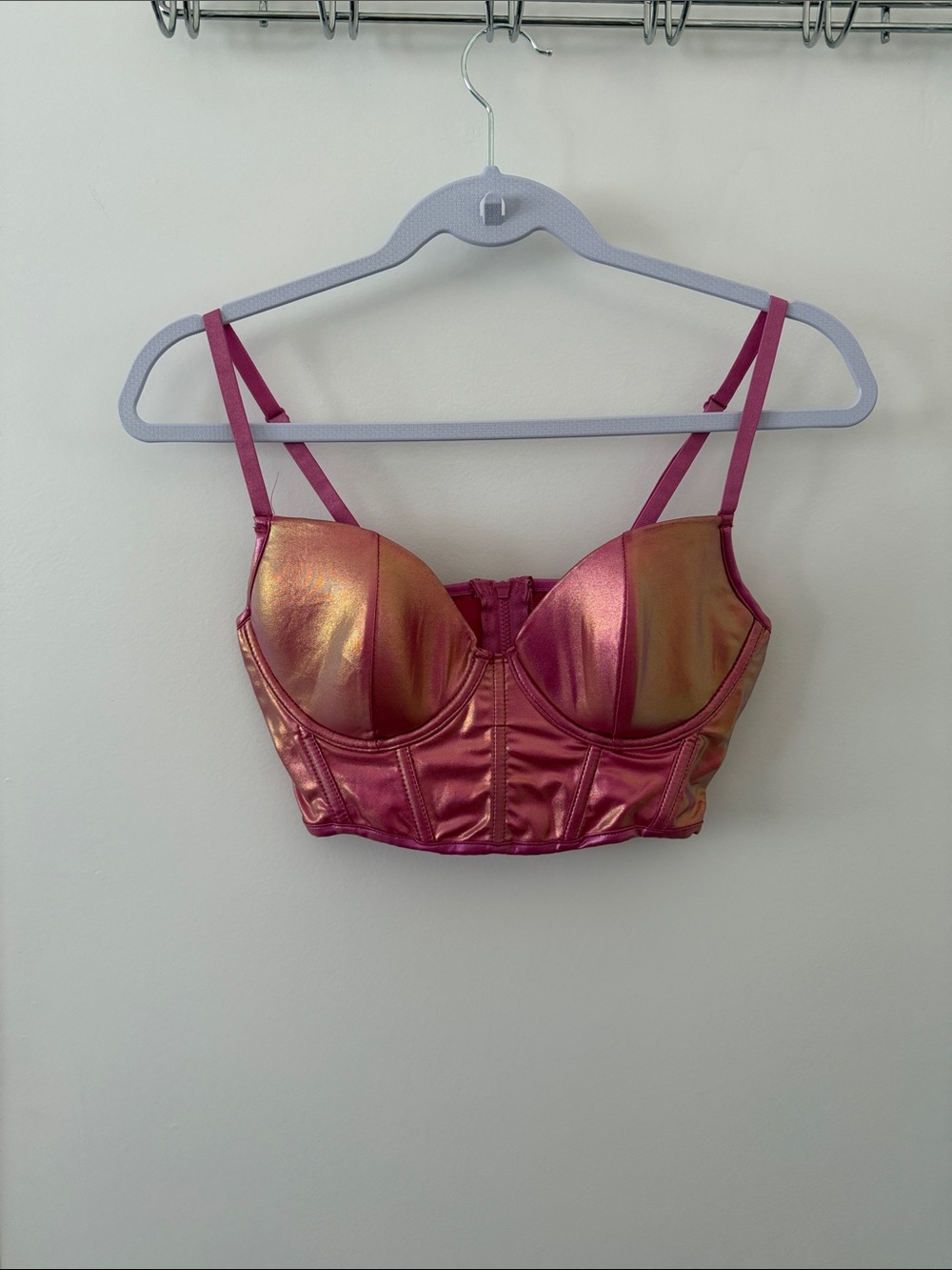 VENUS Metallic Fuchsia to Gold Iridescent Longline Bustier Bra